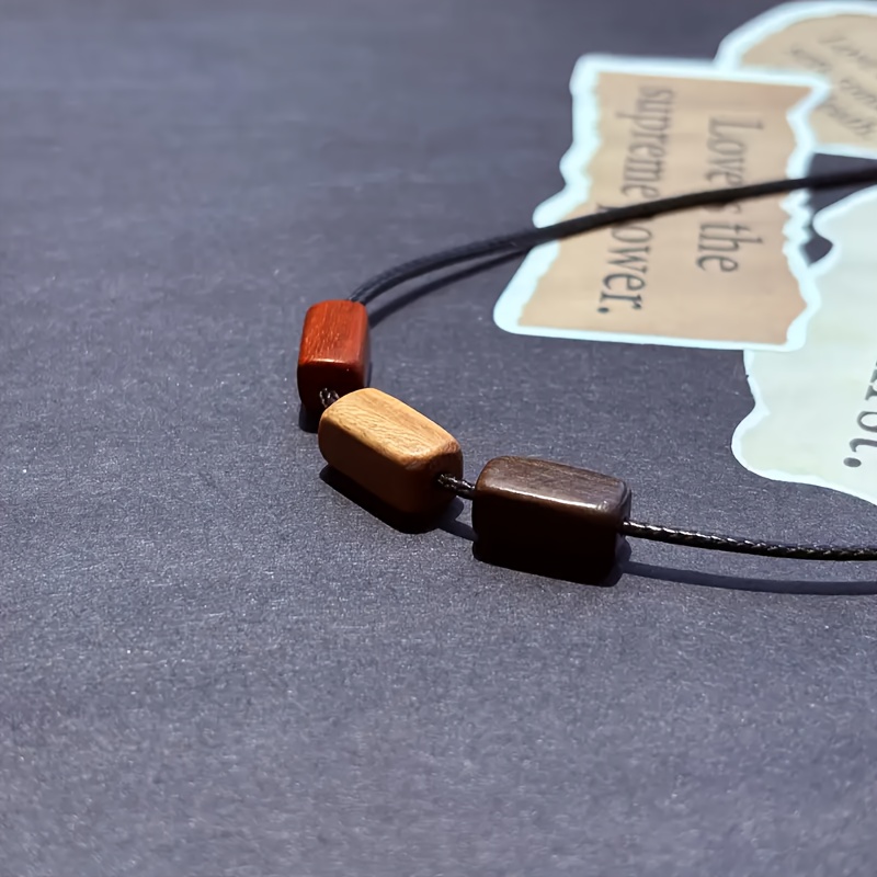 Wooden Pendant Necklace, Minimalist Unisex Design